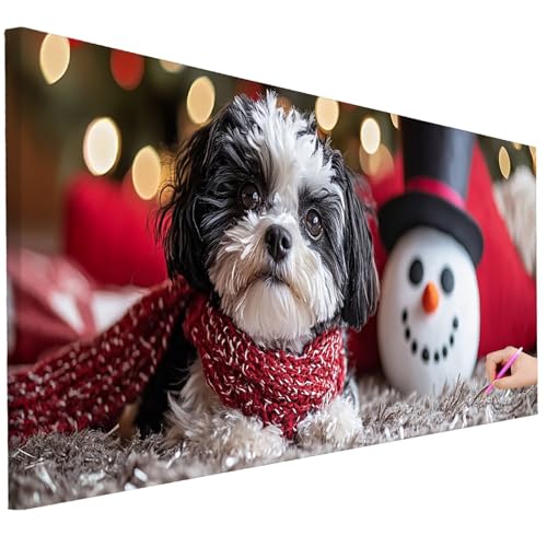 Diamond Painting Erwachsene Hund Diamond Painting XXL 200x80cm 5D DIY Niedlich Diamant Kunst Groß Set Basteln Erwachsene Diamant Malerei Stickerei Kreuzstich Set für Deko Wohnzimmer Geschenke C-81 von Ciooyxee