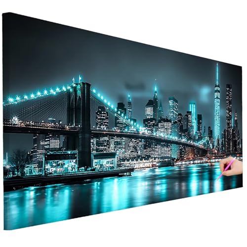 Diamond Painting Erwachsene Landschaft Diamond Painting XXL 130x50cm 5D Cyberpunk Diamant Kunst Groß Set Basteln Erwachsene Diamant Malerei Stickerei Kreuzstich Set für Deko Geschenke für Frauen C-77 von Ciooyxee