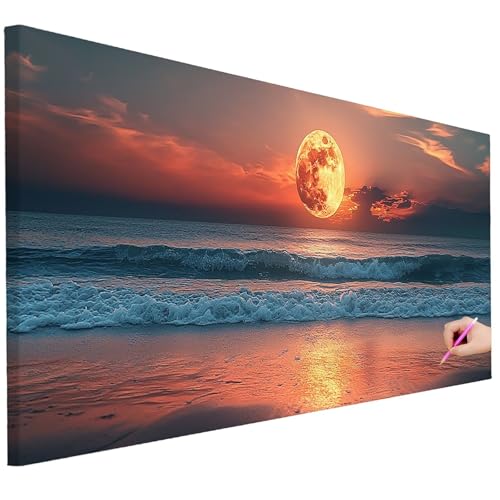 Diamond Painting Erwachsene Landschaft Diamond Painting XXL 150x60cm 5D DIY Strand Diamant Kunst Groß Set Basteln Erwachsene Diamant Malerei Stickerei Kreuzstich Set für Deko Geschenke für Frauen C-59 von Ciooyxee