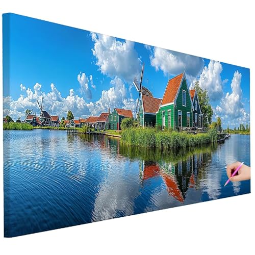 Diamond Painting Erwachsene Landschaft Diamond Painting XXL 150x60cm 5D DIY Wolke Diamant Kunst Groß Set Basteln Erwachsene Diamant Malerei Stickerei Kreuzstich Set für Deko Wohnzimmer Geschenke B-98 von Ciooyxee