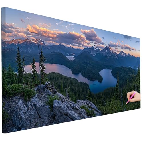 Diamond Painting Erwachsene Landschaft Diamond Painting XXL 200x80cm 5D DIY Wald Diamant Kunst Groß Set Basteln Erwachsene Diamant Malerei Stickerei Kreuzstich Set für Deko Wohnzimmer Geschenke C-79 von Ciooyxee
