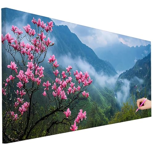 Diamond Painting Erwachsene Landschaft Diamond Painting XXL 250x100cm 5D DIY Berg Diamant Kunst Groß Set Basteln Erwachsene Diamant Malerei Stickerei Kreuzstich Set für Deko Wohnzimmer Geschenke B-54 von Ciooyxee