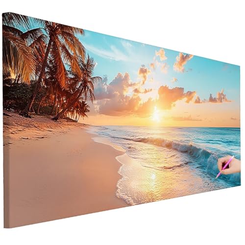 Diamond Painting Erwachsene Landschaft Diamond Painting XXL 250x100cm 5D Strand Diamant Kunst Groß Set Basteln Erwachsene Diamant Malerei Stickerei Kreuzstich Set für Deko Geschenke für Frauen K-93 von Ciooyxee