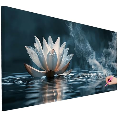 Diamond Painting Erwachsene Lotus Diamond Painting XXL 200x80cm 5D DIY Fantasy Diamant Kunst Groß Set Basteln Erwachsene Diamant Malerei Stickerei Kreuzstich Set für Deko Wohnzimmer Geschenke B-90 von Ciooyxee