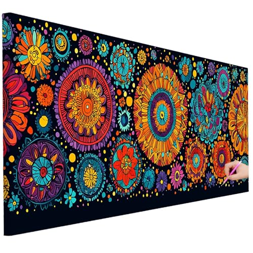Diamond Painting Erwachsene Mandala Diamond Painting XXL 250x100cm 5D DIY Abstrakt Diamant Kunst Groß Set Basteln Erwachsene Diamant Malerei Stickerei Kreuzstich Set für Deko Geschenke für Frauen C-75 von Ciooyxee
