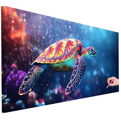 Diamond Painting Erwachsene Meer Diamond Painting XXL 150x60cm 5D DIY Schildkröte Diamant Kunst Groß Set Basteln Erwachsene Diamant Malerei Stickerei Kreuzstich Set für Deko Wohnzimmer Geschenke B-88 von Ciooyxee
