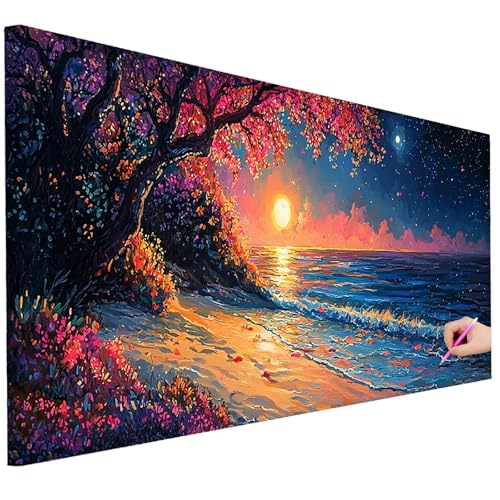 Diamond Painting Erwachsene Meer Diamond Painting XXL 200x80cm 5D Sternenhimmel Diamant Kunst Groß Set Basteln Erwachsene Diamant Malerei Stickerei Kreuzstich Set für Deko Geschenke für Frauen B-44 von Ciooyxee