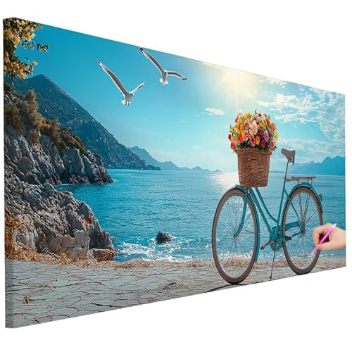 Diamond Painting Erwachsene Meer Diamond Painting XXL 200x80cm DIY Auto Diamant Kunst Groß Set Basteln Erwachsene Diamant Malerei Stickerei Kreuzstich Set für Deko Wohnzimmer Geschenke für Frauen C-13 von Ciooyxee