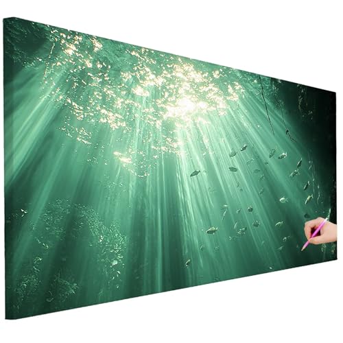 Diamond Painting Erwachsene Meer Diamond Painting XXL 200x80cm DIY Fisch Diamant Kunst Groß Set Basteln Erwachsene Diamant Malerei Stickerei Kreuzstich Set Deko Wohnzimmer Geschenke für Frauen B-08 von Ciooyxee