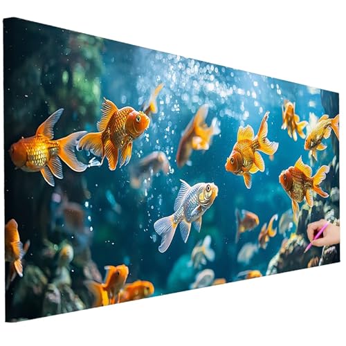 Diamond Painting Erwachsene Meer Diamond Painting XXL 200x80cm DIY Fisch Diamant Kunst Groß Set Basteln Erwachsene Diamant Malerei Stickerei Kreuzstich Set Deko Wohnzimmer Geschenke für Frauen B-14 von Ciooyxee