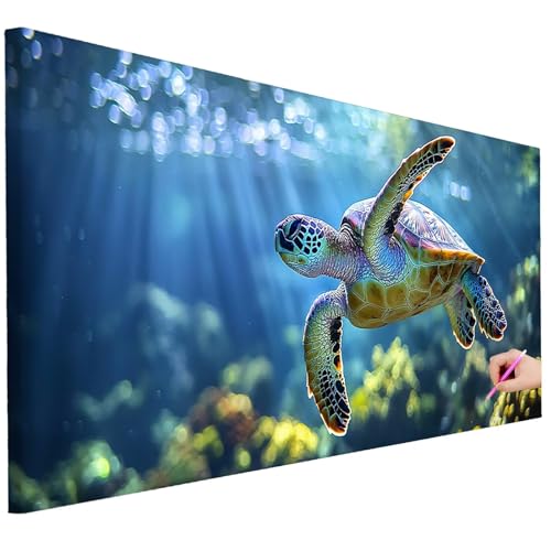 Diamond Painting Erwachsene Meer Diamond Painting XXL 80x30cm DIY Tiere Diamant Kunst Groß Set Basteln Erwachsene Diamant Malerei Stickerei Kreuzstich Set für Deko Wohnzimmer Geschenke für Frauen D-32 von Ciooyxee