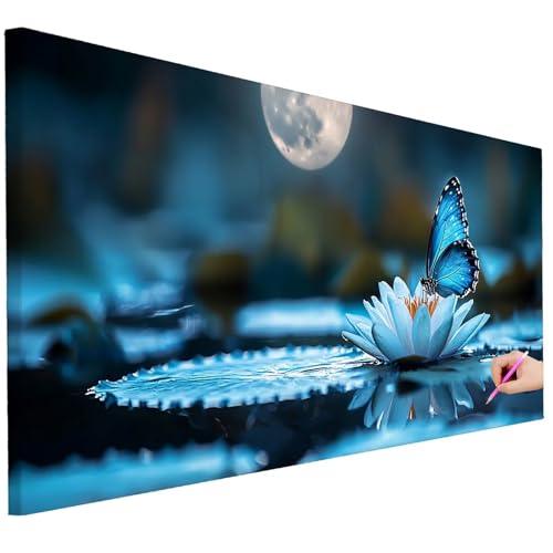 Diamond Painting Erwachsene Mond Diamond Painting XXL 200x80cm 5D Schmetterling Diamant Kunst Groß Set Basteln Erwachsene Diamant Malerei Stickerei Kreuzstich Set für Deko Geschenke für Frauen L-12 von Ciooyxee