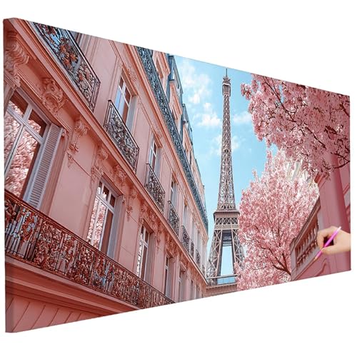 Diamond Painting Erwachsene Paris Diamond Painting XXL 150x60cm 5D DIY Landschaft Diamant Kunst Groß Set Basteln Erwachsene Diamant Malerei Stickerei Kreuzstich Set für Deko Wohnzimmer Geschenke B-20 von Ciooyxee