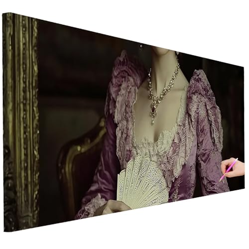 Diamond Painting Erwachsene Retro Diamond Painting XXL 100x40cm DIY Frau Diamant Kunst Groß Set Basteln Erwachsene Diamant Malerei Stickerei Kreuzstich Set Deko Wohnzimmer Geschenke für Frauen C-45 von Ciooyxee