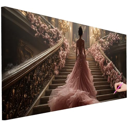 Diamond Painting Erwachsene Retro Diamond Painting XXL 200x80cm DIY Blume Diamant Kunst Groß Set Basteln Erwachsene Diamant Malerei Stickerei Kreuzstich Set Deko Wohnzimmer Geschenke für Frauen K-83 von Ciooyxee