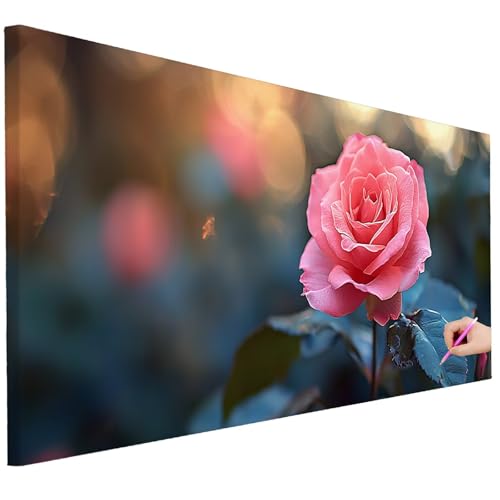 Diamond Painting Erwachsene Rosen Diamond Painting XXL 250x100cm 5D DIY Blume Diamant Kunst Groß Set Basteln Erwachsene Diamant Malerei Stickerei Kreuzstich Set für Deko Wohnzimmer Geschenke C-73 von Ciooyxee