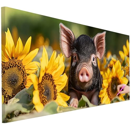 Diamond Painting Erwachsene Sonnenblumen Diamond Painting XXL 100x40cm 5D Tiere Diamant Kunst Groß Set Basteln Erwachsene Diamant Malerei Stickerei Kreuzstich Set für Deko Geschenke für Frauen K-75 von Ciooyxee