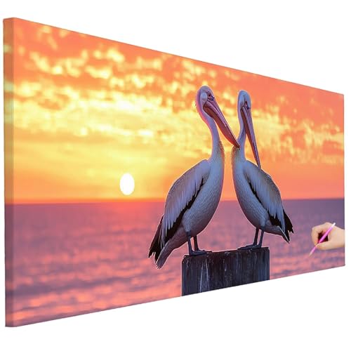 Diamond Painting Erwachsene Sonnenuntergang Diamond Painting XXL 250x100cm 5D DIY Vogel Diamant Kunst Groß Set Basteln Erwachsene Diamant Malerei Stickerei Kreuzstich Set für Deko Wohnzimmer B-32 von Ciooyxee