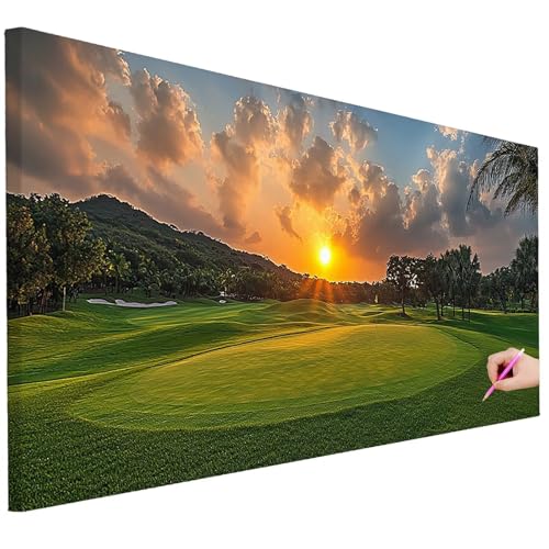 Diamond Painting Erwachsene Sonnenuntergang Diamond Painting XXL 80x30cm 5D DIY Landschaft Diamant Kunst Groß Set Basteln Erwachsene Diamant Malerei Stickerei Kreuzstich Set für Deko Wohnzimmer C-61 von Ciooyxee