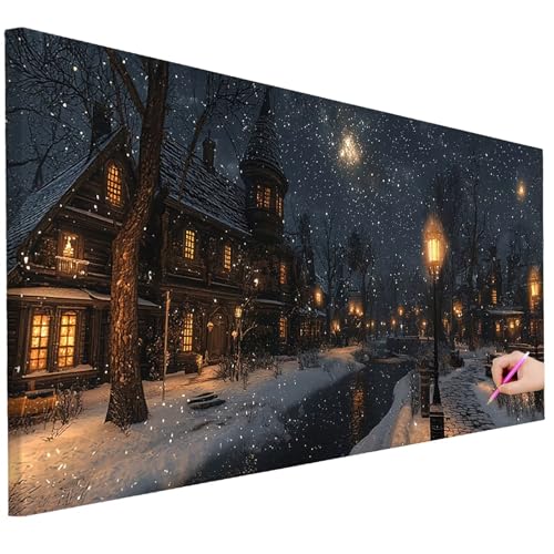 Diamond Painting Erwachsene Sternenhimmel Diamond Painting XXL 130x50cm 5D Winter Diamant Kunst Groß Set Basteln Erwachsene Diamant Malerei Stickerei Kreuzstich Set für Deko Geschenke für Frauen C-91 von Ciooyxee