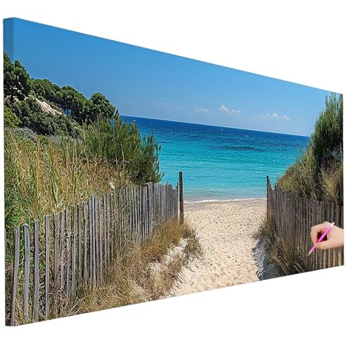 Diamond Painting Erwachsene Strand Diamond Painting XXL 100x40cm DIY Meer Diamant Kunst Groß Set Basteln Erwachsene Diamant Malerei Stickerei Kreuzstich Set Deko Wohnzimmer Geschenke für Frauen L-18 von Ciooyxee