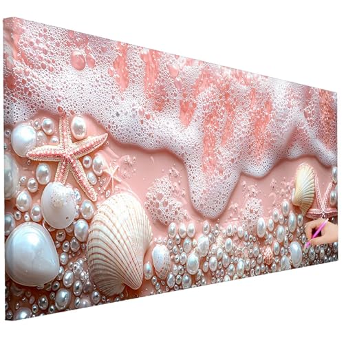 Diamond Painting Erwachsene Strand Diamond Painting XXL 150x60cm 5D DIY Welle Diamant Kunst Groß Set Basteln Erwachsene Diamant Malerei Stickerei Kreuzstich Set für Deko Wohnzimmer Geschenke C-03 von Ciooyxee