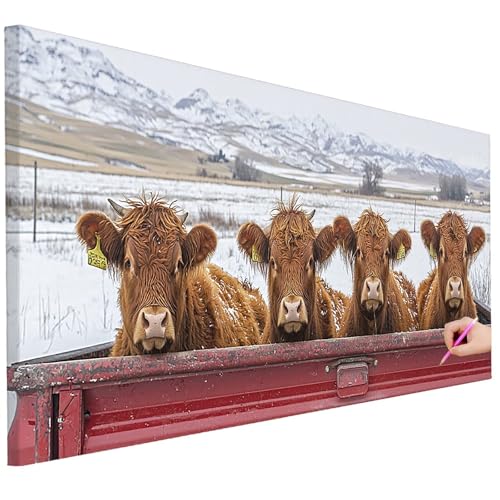 Diamond Painting Erwachsene Tiere Diamond Painting XXL 200x80cm DIY Kuh Diamant Kunst Groß Set Basteln Erwachsene Diamant Malerei Stickerei Kreuzstich Set für Deko Wohnzimmer Geschenke für Frauen C-09 von Ciooyxee