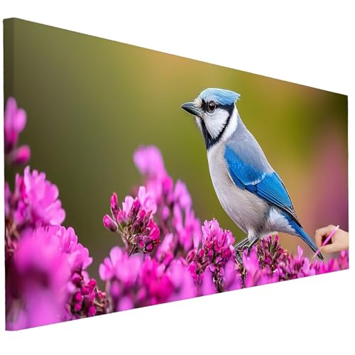 Diamond Painting Erwachsene Vogel Diamond Painting XXL 250x100cm 5D DIY Blume Diamant Kunst Groß Set Basteln Erwachsene Diamant Malerei Stickerei Kreuzstich Set für Deko Wohnzimmer Geschenke K-73 von Ciooyxee