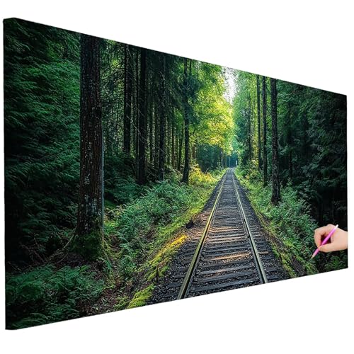 Diamond Painting Erwachsene Wald Diamond Painting XXL 150x60cm DIY Baum Diamant Kunst Groß Set Basteln Erwachsene Diamant Malerei Stickerei Kreuzstich Set für Deko Wohnzimmer Geschenke für Frauen C-07 von Ciooyxee