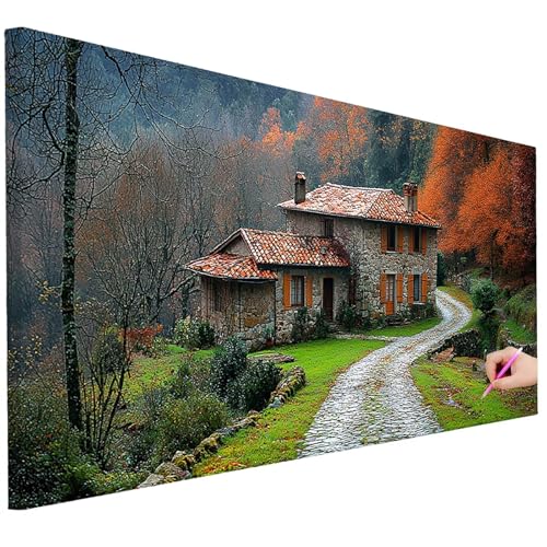 Diamond Painting Erwachsene Wald Diamond Painting XXL 150x60cm DIY Kabine Diamant Kunst Groß Set Basteln Erwachsene Diamant Malerei Stickerei Kreuzstich Set Deko Wohnzimmer Geschenke für Frauen D-38 von Ciooyxee