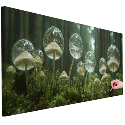 Diamond Painting Erwachsene Wald Diamond Painting XXL 80x30cm DIY Pilz Diamant Kunst Groß Set Basteln Erwachsene Diamant Malerei Stickerei Kreuzstich Set für Deko Wohnzimmer Geschenke für Frauen C-93 von Ciooyxee