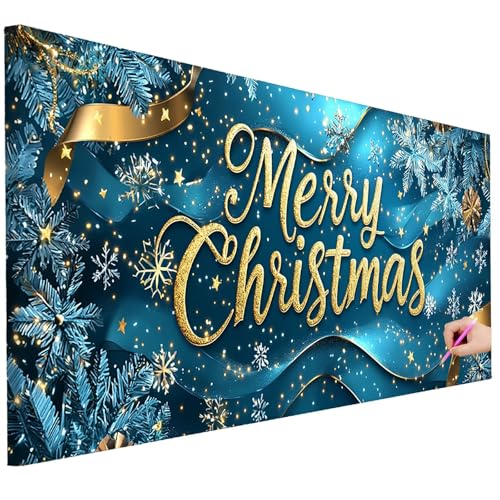 Diamond Painting Erwachsene Weihnachten Diamond Painting XXL 130x50cm 5D Schnee Diamant Kunst Groß Set Basteln Erwachsene Diamant Malerei Stickerei Kreuzstich Set für Deko Geschenke für Frauen D-14 von Ciooyxee
