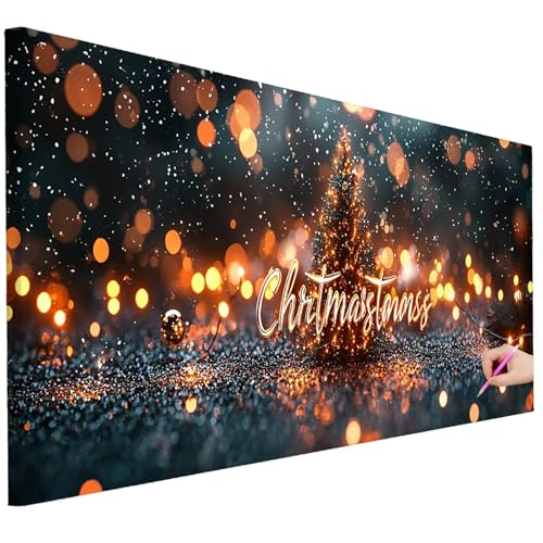 Diamond Painting Erwachsene Weihnachten Diamond Painting XXL 150x60cm 5D DIY Baum Diamant Kunst Groß Set Basteln Erwachsene Diamant Malerei Stickerei Kreuzstich Set für Deko Wohnzimmer Geschenke B-50 von Ciooyxee