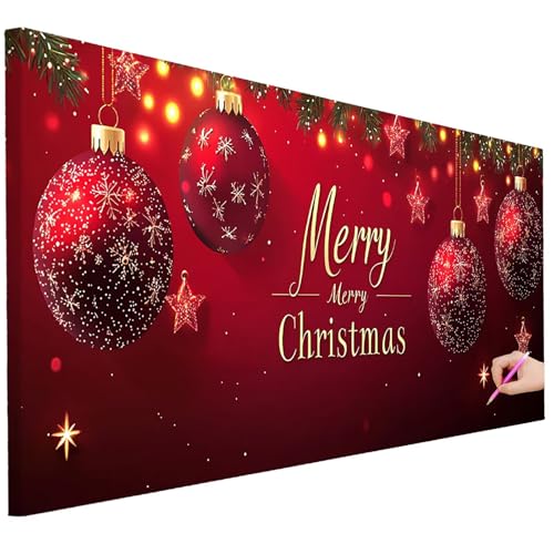Diamond Painting Erwachsene Weihnachten Diamond Painting XXL 250x100cm 5D DIY Rot Diamant Kunst Groß Set Basteln Erwachsene Diamant Malerei Stickerei Kreuzstich Set für Deko Wohnzimmer Geschenke I-23 von Ciooyxee