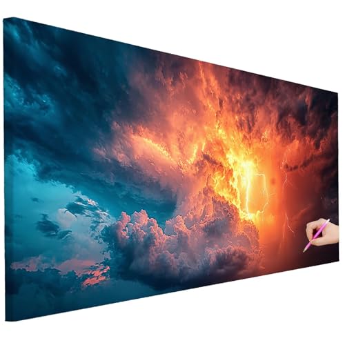 Diamond Painting Erwachsene Wolke Diamond Painting XXL 250x100cm 5D DIY Landschaft Diamant Kunst Groß Set Basteln Erwachsene Diamant Malerei Stickerei Kreuzstich Set für Deko Geschenke für Frauen C-49 von Ciooyxee