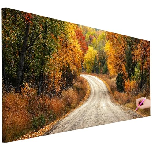 Diamond Painting XXL Groß 100x40cm Diamond Painting Herbst Bilder Set Diamant Kunst Baum Bastelset Erwachsene Zimmer Deko, DIY Full Diamant Malerei Kreativ Set für Erwachsene Wanddeko Geschenke C-56 von Ciooyxee
