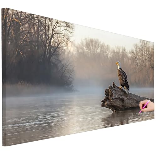 Diamond Painting XXL Groß 100x40cm Diamond Painting Landschaft Bilder Set 5D Diamant Kunst Adler Bastelset Erwachsene, DIY Full Diamant Malerei Kreativ Set für Erwachsene für Wanddeko Geschenke D-59 von Ciooyxee