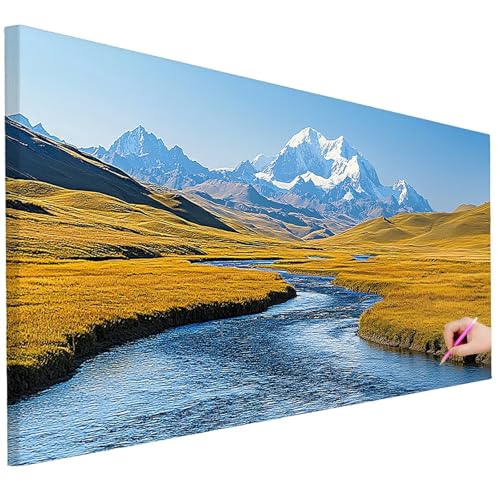 Diamond Painting XXL Groß 100x40cm Diamond Painting Landschaft Bilder Set 5D Diamant Kunst Berg Bastelset Erwachsene, DIY Full Diamant Malerei Kreativ Set für Erwachsene für Wanddeko Geschenke C-48 von Ciooyxee
