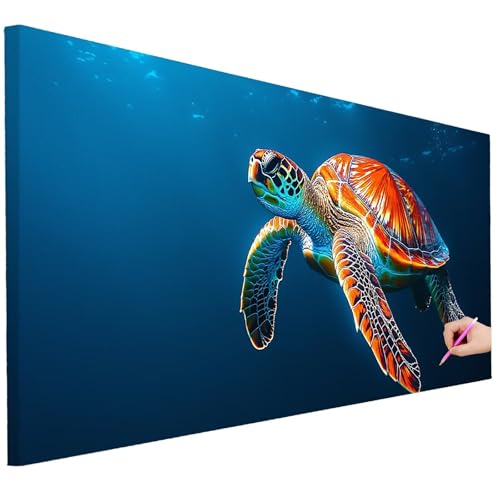 Diamond Painting XXL Groß 100x40cm Diamond Painting Meer Bilder Set 5D Diamant Kunst Schildkröte Bastelset Erwachsene, DIY Full Diamant Malerei Kreativ Set für Erwachsene für Wanddeko Geschenke C-22 von Ciooyxee
