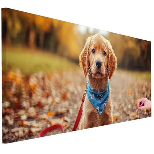 Diamond Painting XXL Groß 100x40cm Diamond Painting Tiere Bilder Set Diamant Kunst Hund Bastelset Erwachsene Zimmer Deko, DIY Full Diamant Malerei Kreativ Set für Erwachsene Wanddeko Geschenke K-76 von Ciooyxee