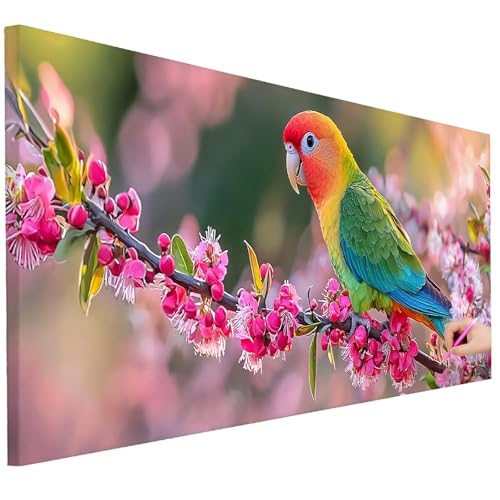 Diamond Painting XXL Groß 100x40cm Diamond Painting Vogel Bilder Set Diamant Kunst Blume Bastelset Erwachsene Zimmer Deko, DIY Full Diamant Malerei Kreativ Set für Erwachsene Wanddeko Geschenke K-86 von Ciooyxee
