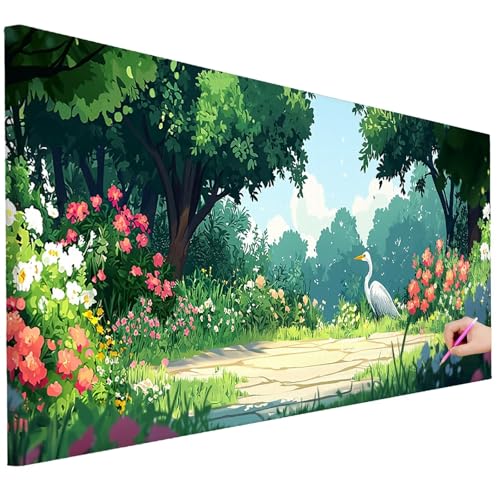 Diamond Painting XXL Groß 100x40cm Diamond Painting Wald Bilder Set Diamant Kunst Baum Bastelset Erwachsene Zimmer Deko, DIY Full Diamant Malerei Kreativ Set für Erwachsene für Wanddeko Geschenke K-92 von Ciooyxee