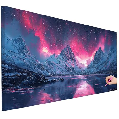Diamond Painting XXL Groß 130x50cm Diamond Painting Landschaft Bilder Set 5D Diamant Kunst Aurora Bastelset Erwachsene, DIY Full Diamant Malerei Kreativ Set für Erwachsene für Wanddeko Geschenke L-03 von Ciooyxee