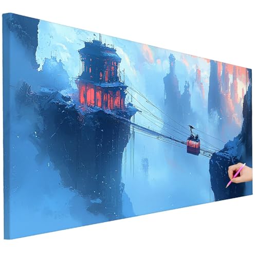 Diamond Painting XXL Groß 130x50cm Diamond Painting Retro Bilder Set 5D Diamant Kunst Landschaft Bastelset Erwachsene, DIY Full Diamant Malerei Kreativ Set für Erwachsene für Wanddeko Geschenke A-84 von Ciooyxee