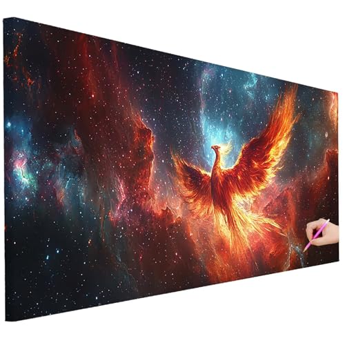 Diamond Painting XXL Groß 130x50cm Diamond Painting Sternenhimmel Bilder Set Diamant Kunst Phönix Bastelset Erwachsene DIY Full Diamant Malerei Kreativ Set für Erwachsene für Wanddeko Geschenke D-35 von Ciooyxee