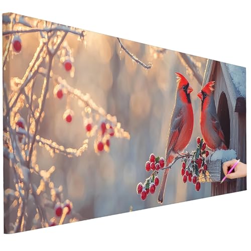 Diamond Painting XXL Groß 130x50cm Diamond Painting Vogel Bilder Set Diamant Kunst Tiere Bastelset Erwachsene Zimmer Deko, DIY Full Diamant Malerei Kreativ Set für Erwachsene Wanddeko Geschenke B-73 von Ciooyxee