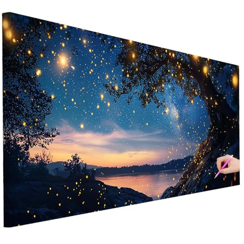 Diamond Painting XXL Groß 150x60cm Diamond Painting Landschaft Bilder Set 5D Diamant Kunst Baum Bastelset Erwachsene, DIY Full Diamant Malerei Kreativ Set für Erwachsene für Wanddeko Geschenke C-38 von Ciooyxee