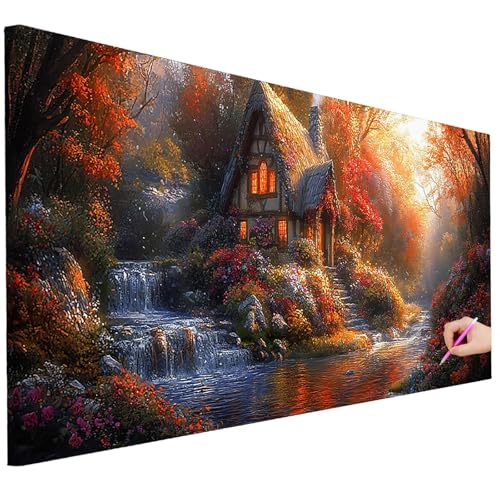 Diamond Painting XXL Groß 150x60cm Diamond Painting Landschaft Bilder Set 5D Diamant Kunst Kabine Bastelset Erwachsene, DIY Full Diamant Malerei Kreativ Set für Erwachsene für Wanddeko Geschenke D-65 von Ciooyxee
