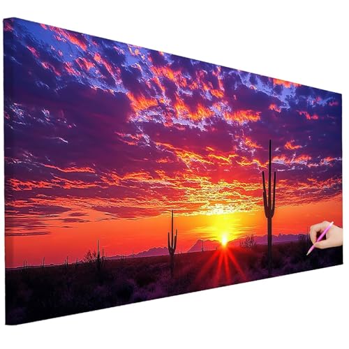 Diamond Painting XXL Groß 150x60cm Diamond Painting Landschaft Bilder Set 5D Diamant Kunst Sonnenuntergang Bastelset Erwachsene, DIY Full Diamant Malerei Kreativ Set für Erwachsene für Wanddeko C-84 von Ciooyxee
