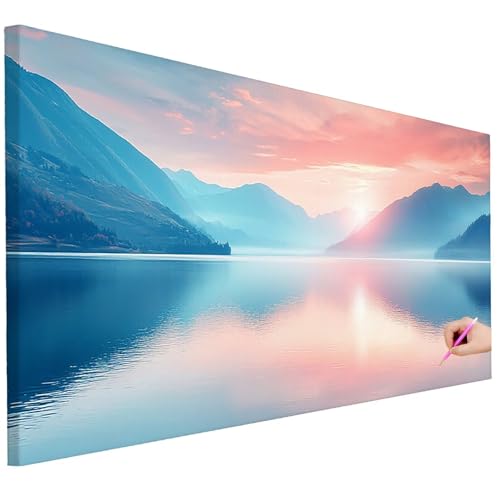 Diamond Painting XXL Groß 150x60cm Diamond Painting Landschaft Bilder Set 5D Diamant Kunst Sonnenuntergang Bastelset Erwachsene, DIY Full Diamant Malerei Kreativ Set für Erwachsene für Wanddeko C-64 von Ciooyxee